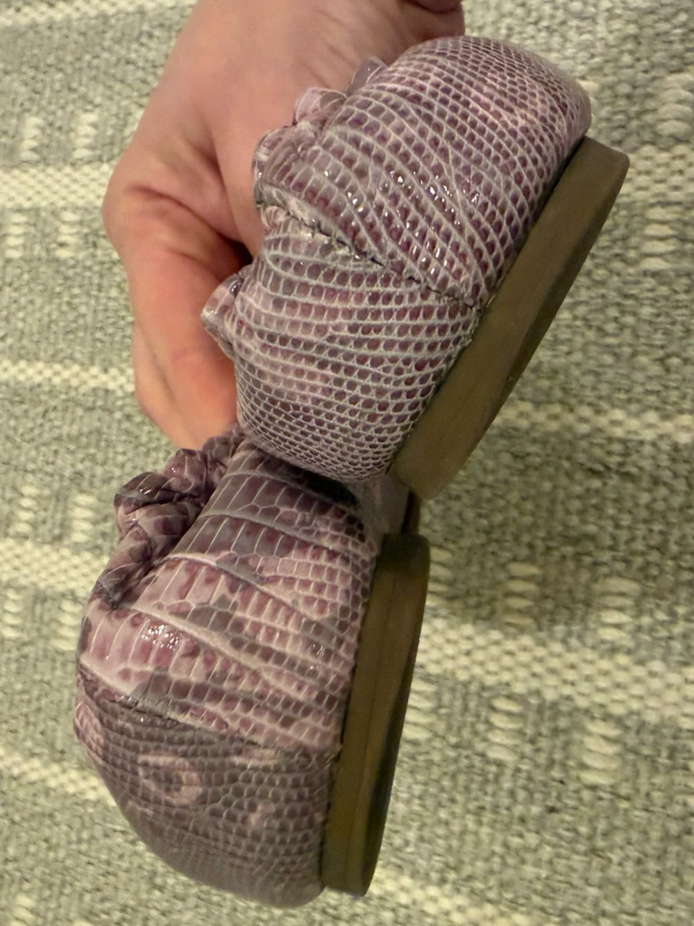 Tory Burch Size 6 Lilac Leather Logo Ballet Flats
